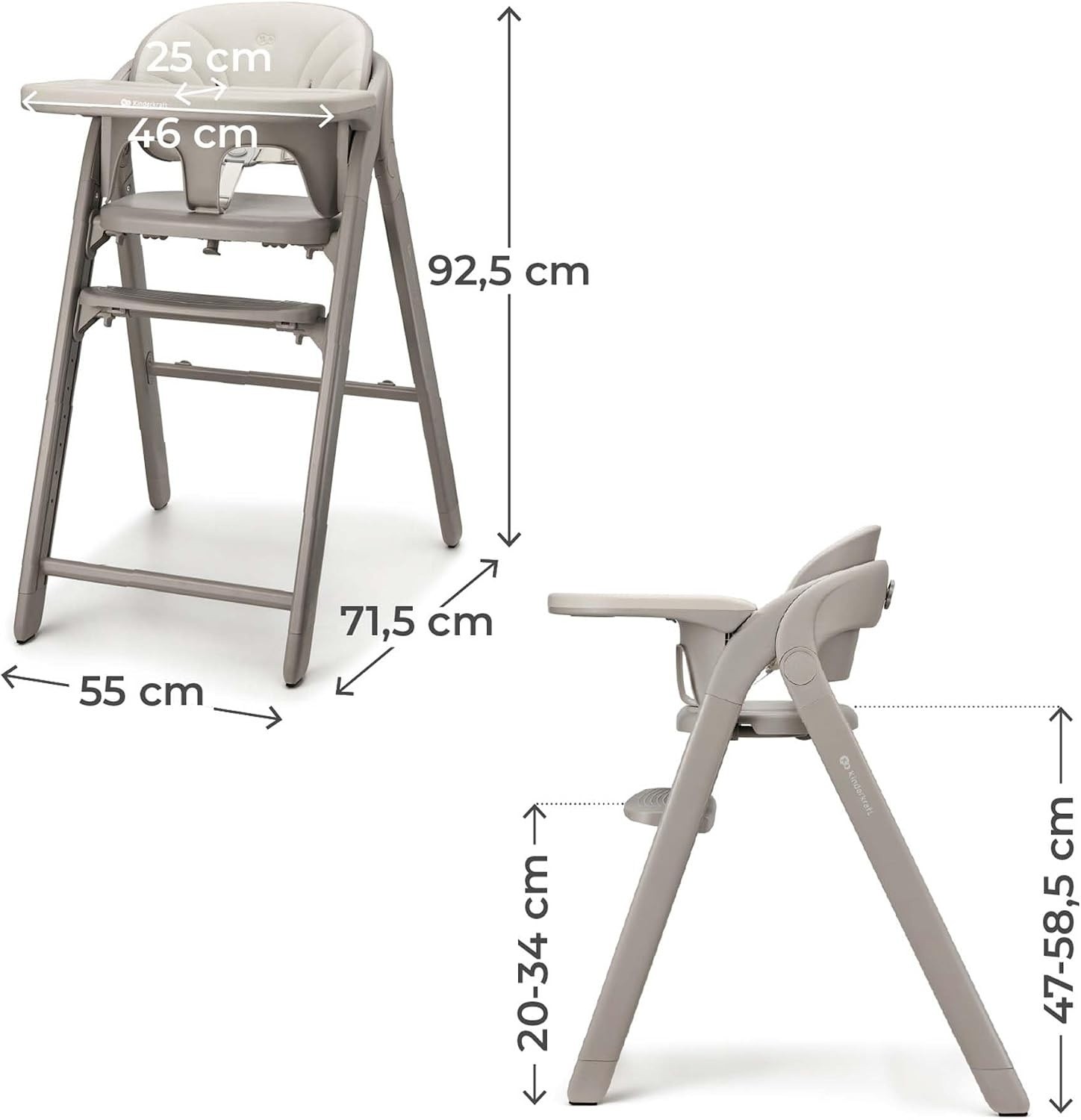 Стульчик для кормления Kinderkraft Tino 3in1 Beige (KHTINO00BEG0000)