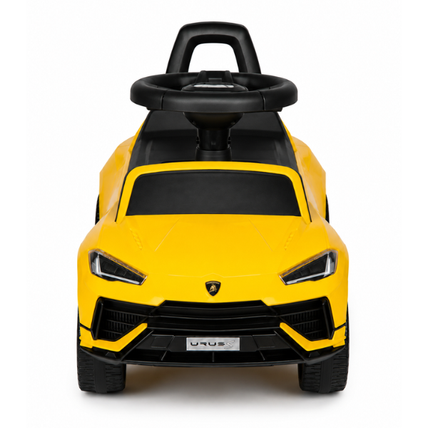 Детский толокар Lamborghini Urus S, с музыкальным рулем, желтый